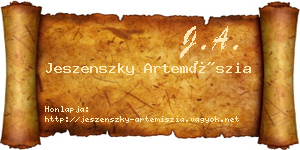 Jeszenszky Artemíszia névjegykártya